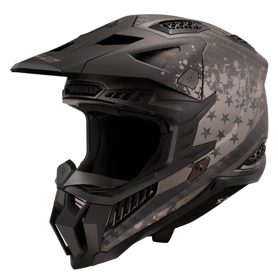 LS2  X FORCE CARBON BLACK FLAG FULL FACE MX MOTORCYCLE HELMET