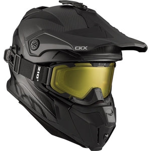 CKX Titan Original Carbon Helmet - Trail and Backcountry Solid - Included 210° Goggles