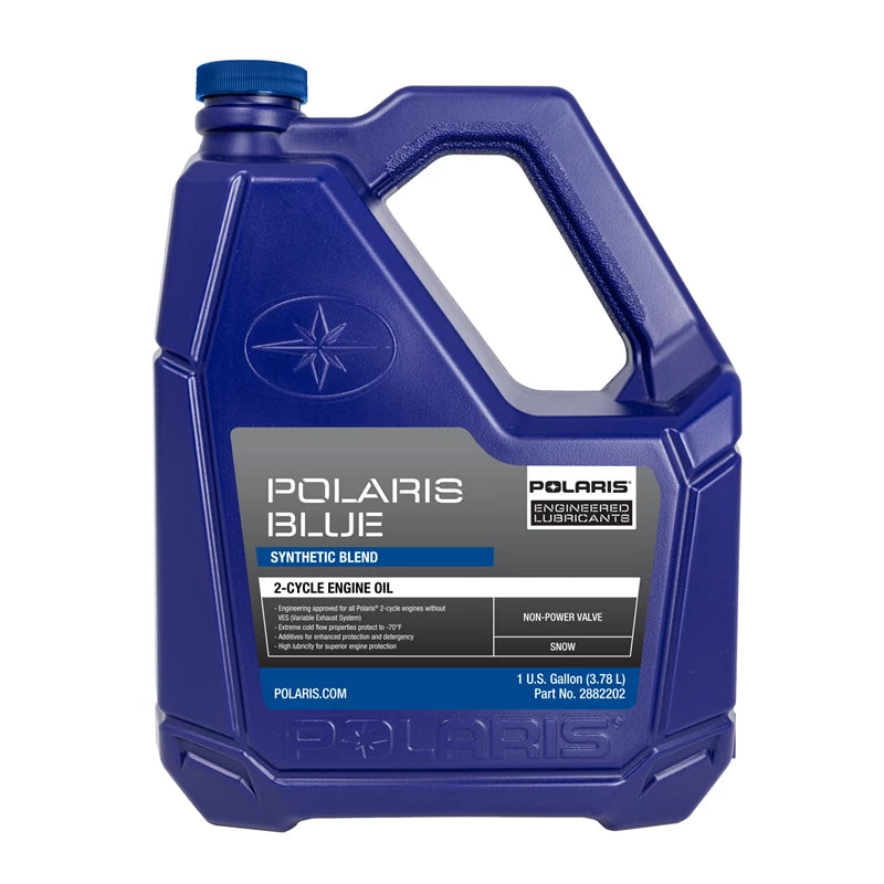 Polaris Blue Synthetic Blend 2-Cycle Oil, For Polaris 2-Stroke Snowmobiles, 2882202, 1 Gallon - The Parts Lodge