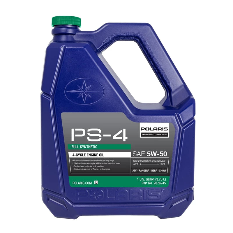 Polaris PS-4 Full Synthetic 5W-50 All-Season Engine Oil, 4-Stroke Engines, 2876245, 1 Gallon - The Parts Lodge