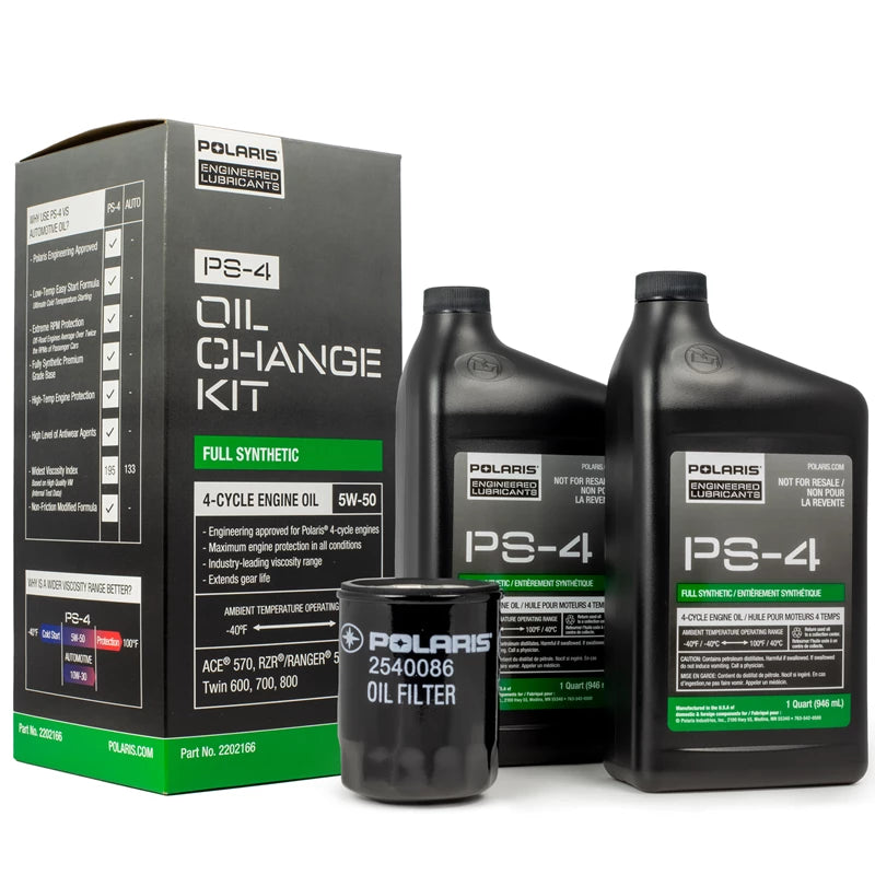 Polaris Full Synthetic Oil Change Kit, 2202166, 2 Quarts of PS-4 Engin ...