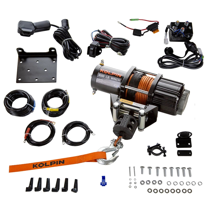 Kolpin Winch Kit - 4500 lb - Synthetic Rope - 25-9455 - The Parts