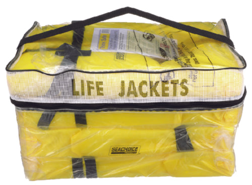 Seachoice 86010 Adult Universal Type II USCGA Life Vests w/Bag, Yellow, 4-Pack - The Parts Lodge