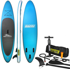 SEACHOICE 86941 Inflatable Stand-Up Paddle Board Kit - Includes Dual-Action Pump with Pressure Gauge, Ankle Leash & Carry-Bag - The Parts Lodge